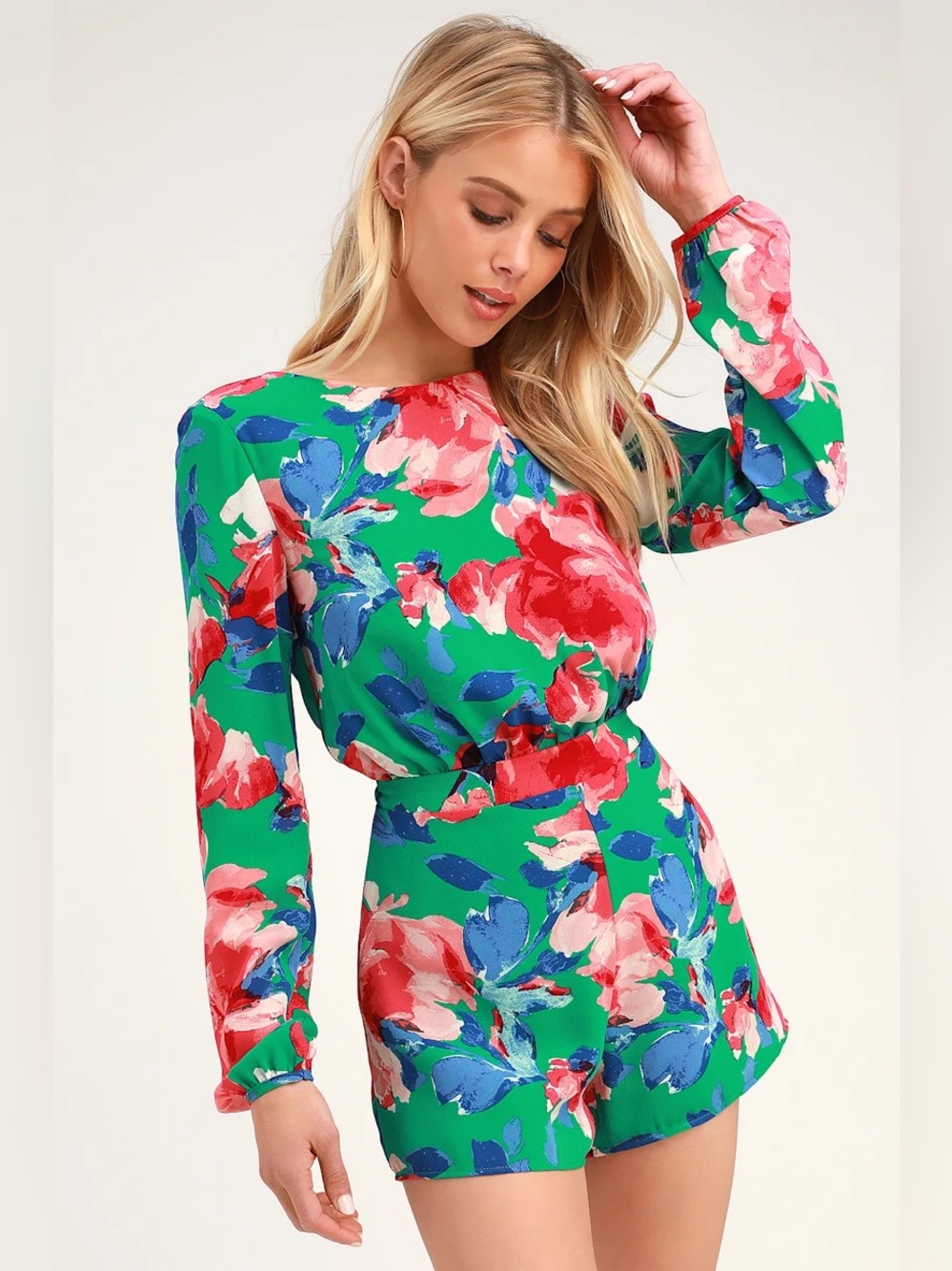 Lulu's Floral Long-Sleeve Romper
